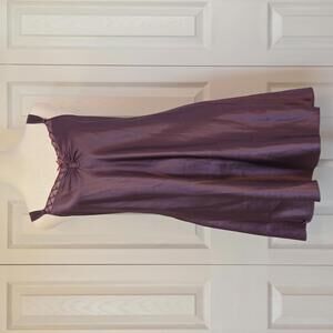 Y2K Romantic Goth Fairy Plum Purple Slip Dress; Satin w/ Mesh Lace Trim; Size M